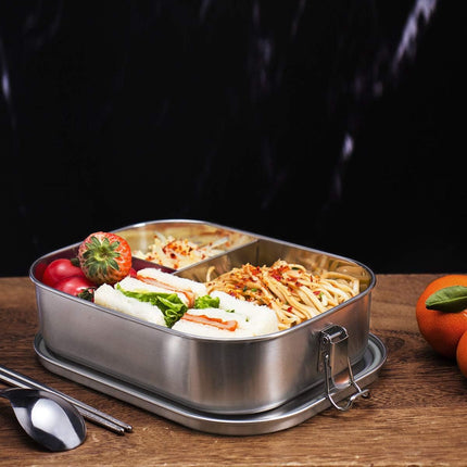 1400ml Lunchbox - Sandwich Box - Bento Box - Stainless Steel Food Containers - Adult Lunchbox - Sandwich Container - Metal Bento Lunchbox - Stainless Steel Food Storage Containers with Separate Compartments - Leakproof - Reusable - Microwave Safe.