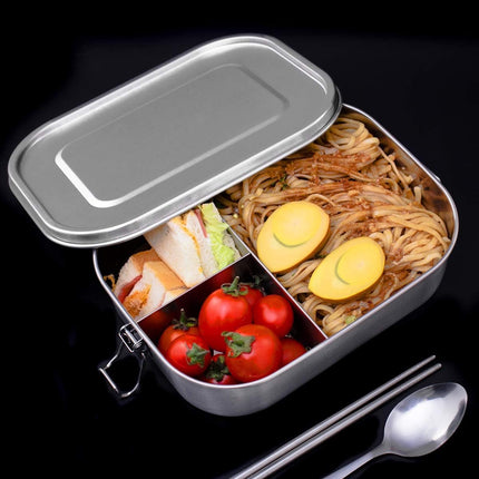 1400ml Lunchbox - Sandwich Box - Bento Box - Stainless Steel Food Containers - Adult Lunchbox - Sandwich Container - Metal Bento Lunchbox - Stainless Steel Food Storage Containers with Separate Compartments - Leakproof - Reusable - Microwave Safe.