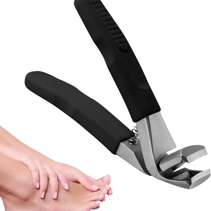 Nail clippers - Toenail clippers - Nail clippers for seniors - Large nail clippers - Nail clippers for men - Toenail clippers with wide opening and long handle - for men and women - black.