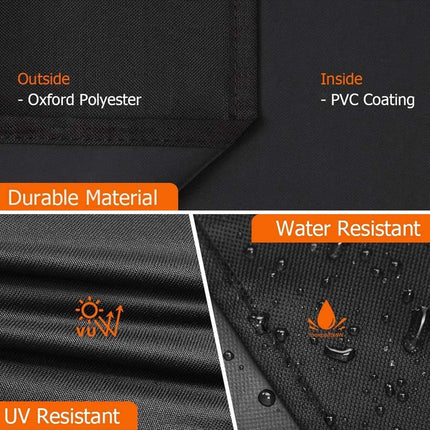 190*71*127 cm - BBQ Cover - Barbecue Covers - Waterproof Barbecue Protective Cover - Waterproof Protective Cover - 210D Robust Outdoor Grill Cover - Windproof - UV-resistant - Tear-resistant - Weatherproof Gas Grill Protector - With Storage Bag - Black.