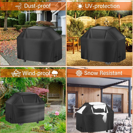 190*71*127 cm - BBQ Cover - Barbecue Covers - Waterproof Barbecue Protective Cover - Waterproof Protective Cover - 210D Robust Outdoor Grill Cover - Windproof - UV-resistant - Tear-resistant - Weatherproof Gas Grill Protector - With Storage Bag - Black.