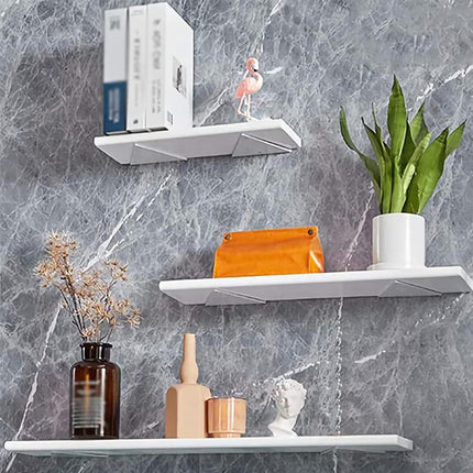 4 pieces - Shelf brackets - 10*8 cm - Wall-mounted floating bracket - Concealed shelf bracket - metal shelf brackets - triangular shelf bracket - with screws - invisible shelf bracket - for living room, bathroom and bedroom decor - white.