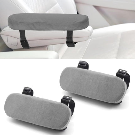2 pieces - Armrest Cushion - Elbow Cushion - Armpads - comfortable armrest covers - removable armrest cushions - polyester armrest cushions - for office chairs, car seats and gaming chairs - 23.5*7.5*3cm - grey.