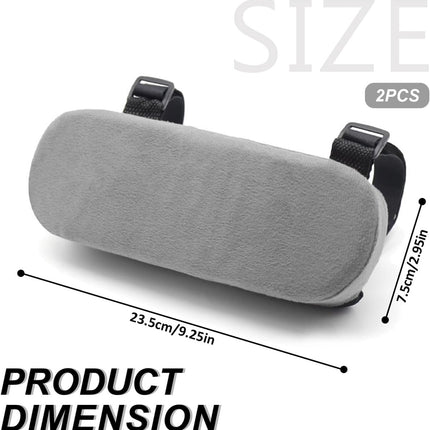2 pieces - Armrest Cushion - Elbow Cushion - Armpads - comfortable armrest covers - removable armrest cushions - polyester armrest cushions - for office chairs, car seats and gaming chairs - 23.5*7.5*3cm - grey.