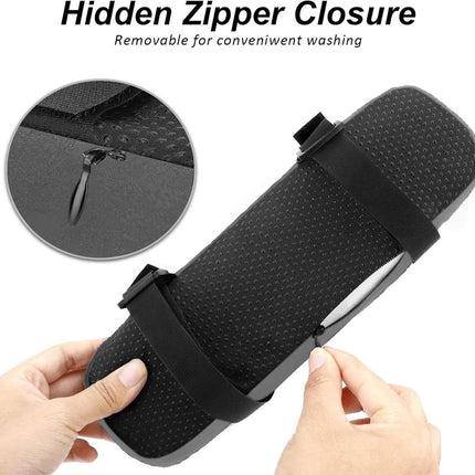 2 pieces - Armrest Cushion - Elbow Cushion - Armpads - comfortable armrest covers - removable armrest cushions - polyester armrest cushions - for office chairs, car seats and gaming chairs - 23.5*7.5*3cm - grey.