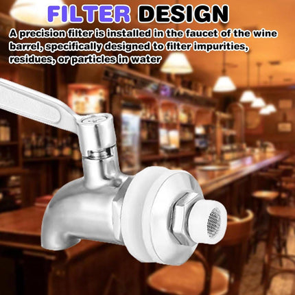 pieces - 16 mm beverage dispenser - Stainless steel beverage dispenser - Tap for keg - beer keg tap - wine tap - replacement tap - for home-brewed keg fermenter, wine, beer, juice dispenser - beverage tap - silver - 63*33*85 mm.