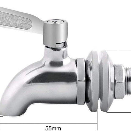 pieces - 16 mm beverage dispenser - Stainless steel beverage dispenser - Tap for keg - beer keg tap - wine tap - replacement tap - for home-brewed keg fermenter, wine, beer, juice dispenser - beverage tap - silver - 63*33*85 mm.