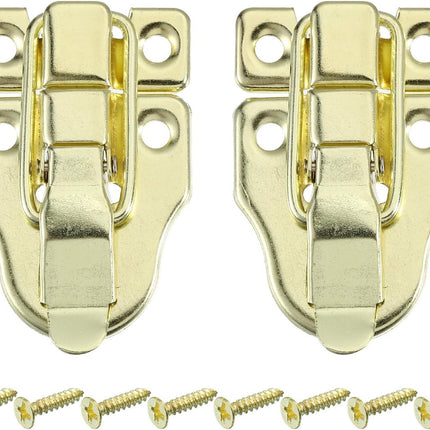 pieces - 58*40 mm - lock - cabinet locks - box lock - toggle lock - metal box toggle lock - with mounting screws - for jewelry box - wooden cabinet - decorative - gold.