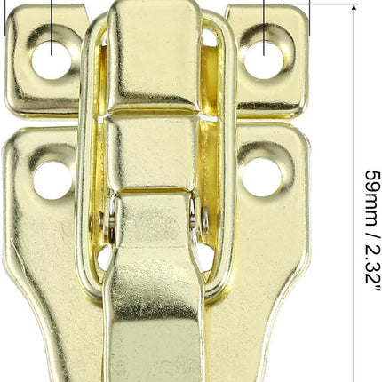 pieces - 58*40 mm - lock - cabinet locks - box lock - toggle lock - metal box toggle lock - with mounting screws - for jewelry box - wooden cabinet - decorative - gold.