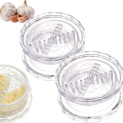 Garlic Twister - 2 pieces - Garlic Press - Suitable for Garlic - Manual Garlic Press - Kitchen Gadget Press - Garlic Presses - Ginger Press - for chopping garlic, onions, ginger, herbs and nuts - Transparent.