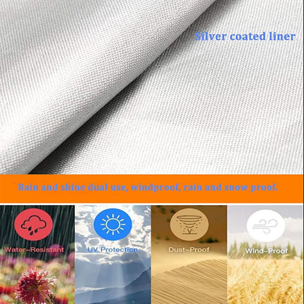 Outdoor parasol rain cover - Parasol cover - Dustproof - Waterproof - Parasol protector - Standing parasol cover - Dust cover - Durable all-season parasol cover - Beige/Brown - 200 × 55/60cm.