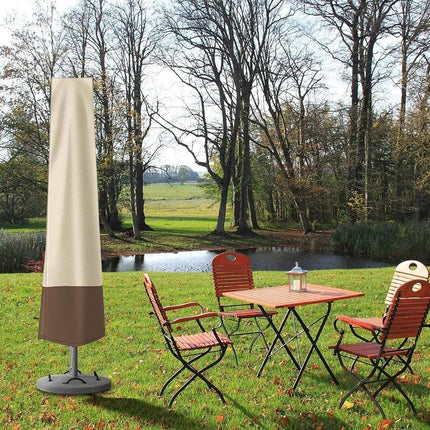 Outdoor parasol rain cover - Parasol cover - Dustproof - Waterproof - Parasol protector - Standing parasol cover - Dust cover - Durable all-season parasol cover - Beige/Brown - 200 × 55/60cm.