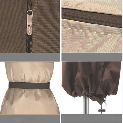 Outdoor parasol rain cover - Parasol cover - Dustproof - Waterproof - Parasol protector - Standing parasol cover - Dust cover - Durable all-season parasol cover - Beige/Brown - 200 × 55/60cm.