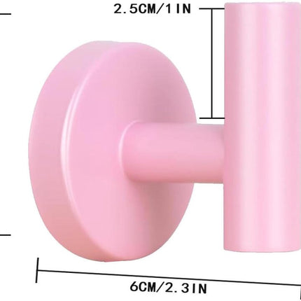 pieces - Towel hook - Hanging hooks - Hanging hooks - Bathroom towel hooks - Key hook - Clothes hook - Hat hook - Wall hooks - stainless steel hook - with screws - for bathroom, kitchen, garage, home, hotel, office - 5.5*6 cm - pink.
