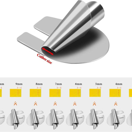 Hem feet - Rolled Hem Foot - Sewing machine accessories - Rolled Hem Presser Foot - Hemmer foot - sewing machine presser foot - sewing accessories - with 8 sizes - Stainless Steel Rolled Hem Presser Foot - for home use - 3-10 mm - silver.