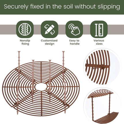 2 pieces - plant pot cover - 30 cm - Flowerpot grid - planter cover set - plantpot grid bottom protectors - with 16 posts - plant covers - for indoor and outdoor gardening - plant protectors - keeps cats and squirrels out of the flowerpot - brown.