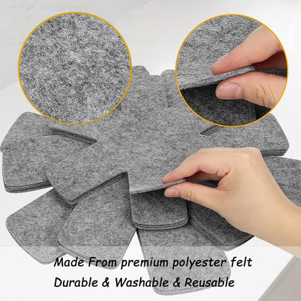 6 pieces - Pot holders - 38 cm - Pot protectors - Felt pot holders - coasters - felt pot protectors - cookware protector - kitchen utensils - for stacking pots, frying pans, ceramic pots, induction, glassware - grey.