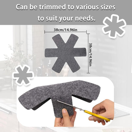 6 pieces - Pot holders - 38 cm - Pot protectors - Felt pot holders - coasters - felt pot protectors - cookware protector - kitchen utensils - for stacking pots, frying pans, ceramic pots, induction, glassware - grey.