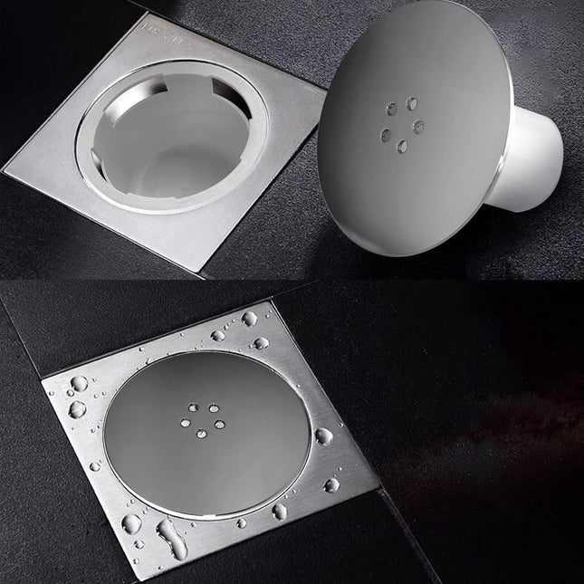 Shower Drain Cover - Chrome Shower Drain - Hair Drain Covers - 90 mm / 115 mm - Removable Top Piece - Fast Flow - Bathroom Drain - Bathroom Accessories - White.