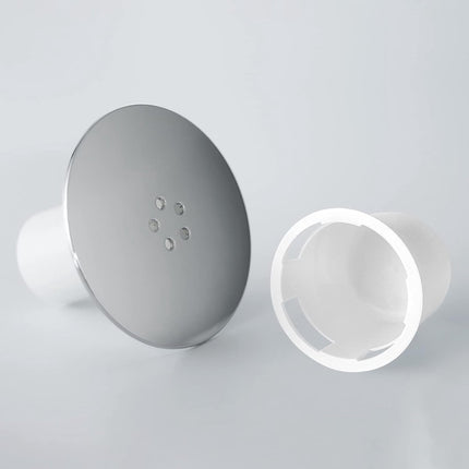 Shower Drain Cover - Chrome Shower Drain - Hair Drain Covers - 90 mm / 115 mm - Removable Top Piece - Fast Flow - Bathroom Drain - Bathroom Accessories - White.