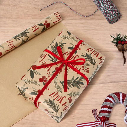 Wrapping paper - Christmas wrapping paper - Christmas gift paper - Wrapping paper with figures - 43 x 300cm - 4 rolls - Christmas paper wrapping paper for Christmas - Christmas paper wrapping paper for children - gift paper - Kraft gift paper - Christmas.