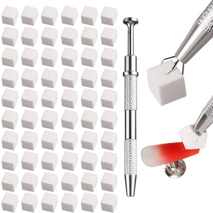 Nail Sponge SET - 100 Pieces - Nail Sponge with Metal Gripper - Soft Nail Sponges - Ombre Nail Brush - Nail Tools - For Gradient and Halo Nail Art - Professional Nail Tools and Accessories.