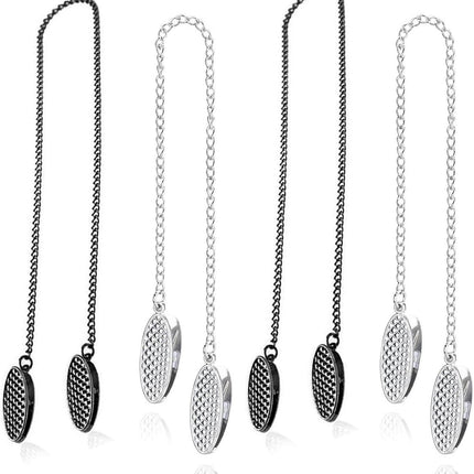 Napkin chain with clips - 4 pieces napkin chain - napkin clips - napkin clips with chain - 50 cm metal chain - Napkin clips - silver metal napkin clips - napkin clip chain - for seniors adults children - Silver & Black.