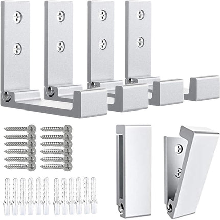 6 pieces - Foldable wall hooks - 6.7*7.5*2.5 cm - Clothes hook - concealable clothes hooks - heavy-duty wall hooks - aluminum hooks - with screws - foldable hooks - for hanging coats, bags, hats, and keys - silver.