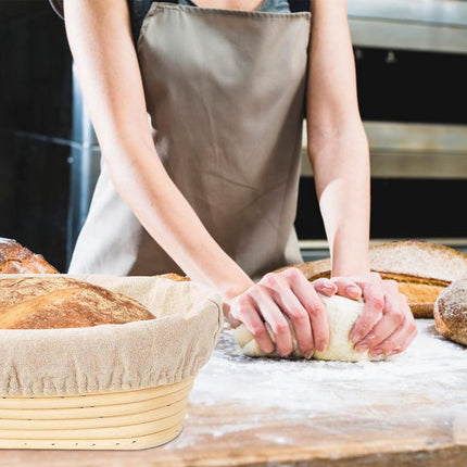 2 pieces - Bread proofing basket - Small proofing basket - Oval bread proofing basket - sourdough proofing basket - small proofing basket - proofing bowls - baking accessories - rattan storage bowl - lined - for professional and home bakers - oval - 25*15.