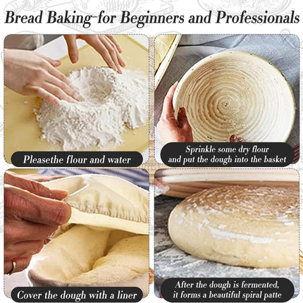 2 pieces - Bread proofing basket - Small proofing basket - Oval bread proofing basket - sourdough proofing basket - small proofing basket - proofing bowls - baking accessories - rattan storage bowl - lined - for professional and home bakers - oval - 25*15.