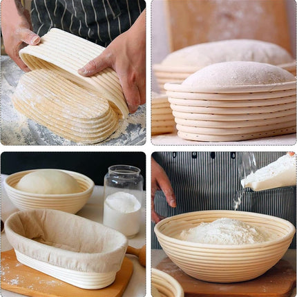 2 pieces - Bread proofing basket - Small proofing basket - Oval bread proofing basket - sourdough proofing basket - small proofing basket - proofing bowls - baking accessories - rattan storage bowl - lined - for professional and home bakers - oval - 25*15.