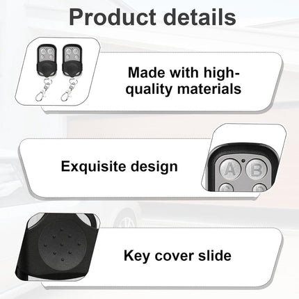 pieces - 433 MHz - Remote control - Garage door openers - Remote control for car garage door - universal garage door remote control - automatic garage door remote control - for car garage door - with keychain - 4 channels.