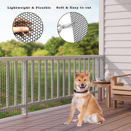 Plastic Fencing Net - 40 cm * 3 m - Chicken Wire - Cat Net - Dog Fencing - Bird Net - Pet Trap Net - Garden Mesh - Plastic Mesh - Plant Net - with 20 fixed straps - for dogs, cats, chickens and other small animals - Black.