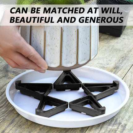 12 pieces - Flowerpot feet - Pot feet - Plant supports - Planter coasters - Flowerpot lifters - Triangular Planter Feet - Flowerpot risers - Non-slip - Breathable - Flowerpot feet - for Outdoor Plant Pots and Flowers - 7*5.5*2 cm - black.