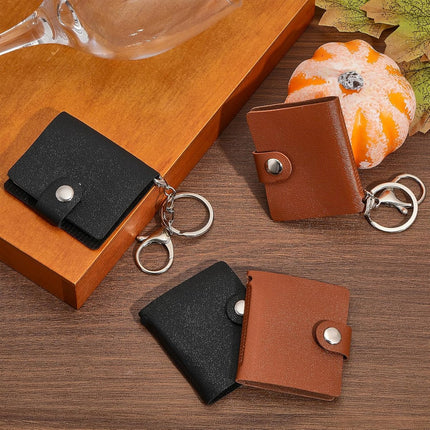 4 pieces - Mini photo album - 2 inch - Photo album - keychain - mini retro photo album - with lobster claw clasps and keychains - Each book can hold 20 photos - 10 pages - for a family and friends party keepsake - black, brown.