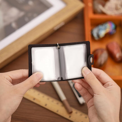 4 pieces - Mini photo album - 2 inch - Photo album - keychain - mini retro photo album - with lobster claw clasps and keychains - Each book can hold 20 photos - 10 pages - for a family and friends party keepsake - black, brown.