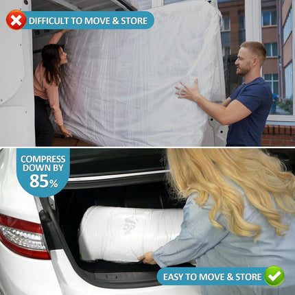 Large vacuum storage bags - 220*100cm - vacuum mattress bag - waterproof - resealable - with zipper - reusable - space-saving bags - vacuum seal - for mattresses, clothing - vacuum pump not included - transparent.