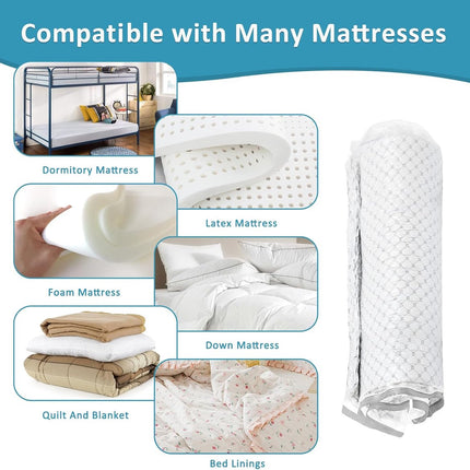 Large vacuum storage bags - 220*100cm - vacuum mattress bag - waterproof - resealable - with zipper - reusable - space-saving bags - vacuum seal - for mattresses, clothing - vacuum pump not included - transparent.
