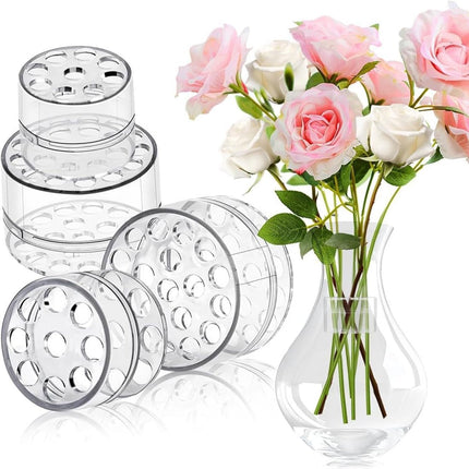 4 pieces - Bouquet Twister - Flower Holder - Rotating Flower Holder - Reusable Flower Holder - Stem Holder - Flower Arranging - DIY Flower Arrangement Stand - Flower Arranging Tools - Bouquet Supplies - 9 holes/19 holes - Transparent.