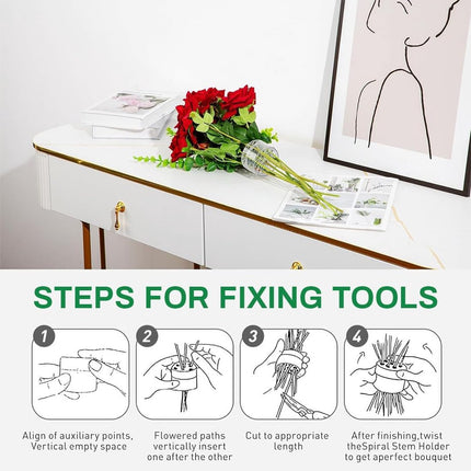 4 pieces - Bouquet Twister - Flower Holder - Rotating Flower Holder - Reusable Flower Holder - Stem Holder - Flower Arranging - DIY Flower Arrangement Stand - Flower Arranging Tools - Bouquet Supplies - 9 holes/19 holes - Transparent.