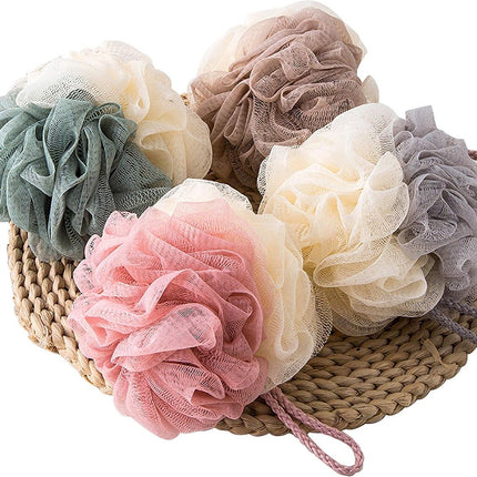 4 pieces - Bath sponge - Bath sponges - Shower sponge - Shower puff - Massage sponge - Scrubbing sponge - Bathroom accessories - Shower - Bath sponges - Soft sponge - Reusable - 19*12 cm.