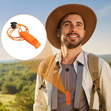 6 pieces - Emergency whistle - survival whistles - dual frequency - emergency whistle - with reflective cord, adjustable clip - emergency whistle survival whistle - for rescue operations in nature, hiking, camping, hunting and safety at sea - orange.
