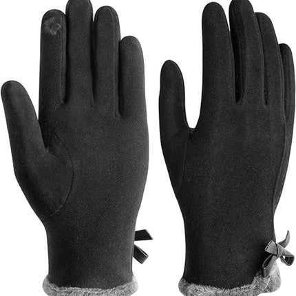 Gloves - women's gloves - winter gloves - Winter gloves - Insulated touchscreen gloves - touchscreen gloves for index finger - Cycling Gloves - Elegant and stylish - Black.