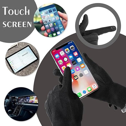 Gloves - women's gloves - winter gloves - Winter gloves - Insulated touchscreen gloves - touchscreen gloves for index finger - Cycling Gloves - Elegant and stylish - Black.