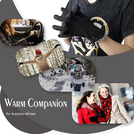 Gloves - women's gloves - winter gloves - Winter gloves - Insulated touchscreen gloves - touchscreen gloves for index finger - Cycling Gloves - Elegant and stylish - Black.