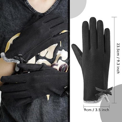 Gloves - women's gloves - winter gloves - Winter gloves - Insulated touchscreen gloves - touchscreen gloves for index finger - Cycling Gloves - Elegant and stylish - Black.