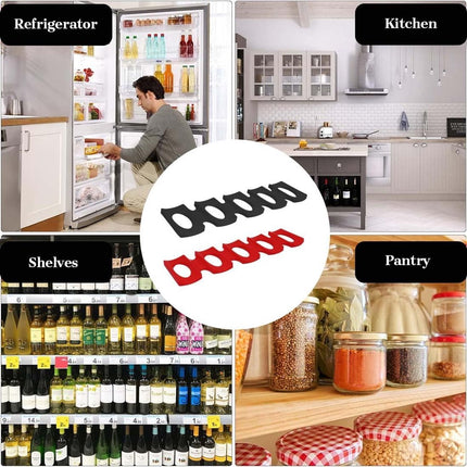 2 pieces - Bottle rack - Beverage bottle rack - Refrigerator bottle holder - Wine rack - silicone refrigerator bottle holder - refrigerator cup holder - easy to stack refrigerator bottle holder - for kitchen fridge, countertop, pantry - 30.6*9.5 cm - blac.