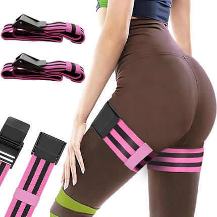 Resistance Bands - Resistance band - Booty bands - Fitness Elastic - Fitness Resistance Bands - Booty bands for training - Blood flow restriction bands - Adjustable BFR training bands - for training your glutes, squat, thighs - Pink.