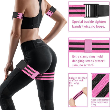 Resistance Bands - Resistance band - Booty bands - Fitness Elastic - Fitness Resistance Bands - Booty bands for training - Blood flow restriction bands - Adjustable BFR training bands - for training your glutes, squat, thighs - Pink.