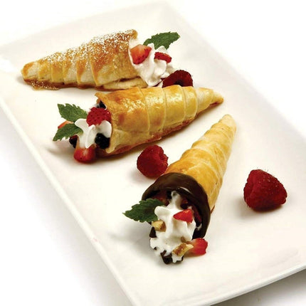 16 pieces - Croissant molds - Cream horn molds - Ice cream cone molds - Horn molds - Baking tools - Stainless steel baking pan - kitchen utensils - with cleaning brushes - for pastries, cream horns, cakes - 12.4*3.4 cm - silver.